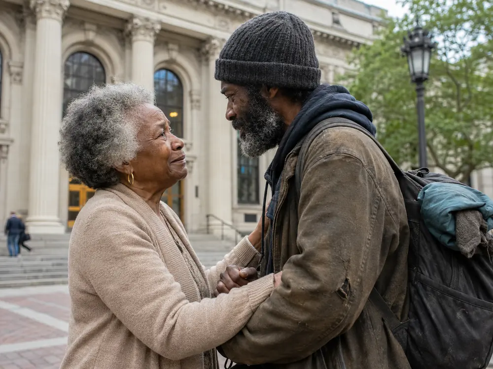 Mother and son reuniting through Will U Help reconnection outreach